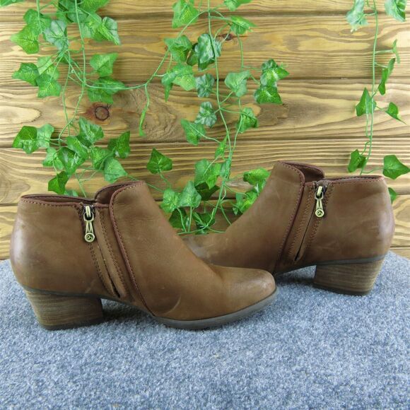 Blondo Waterproof Women Ankle Boots Brown Leather Zip Size 7.5 Medium - Picture 7 of 10